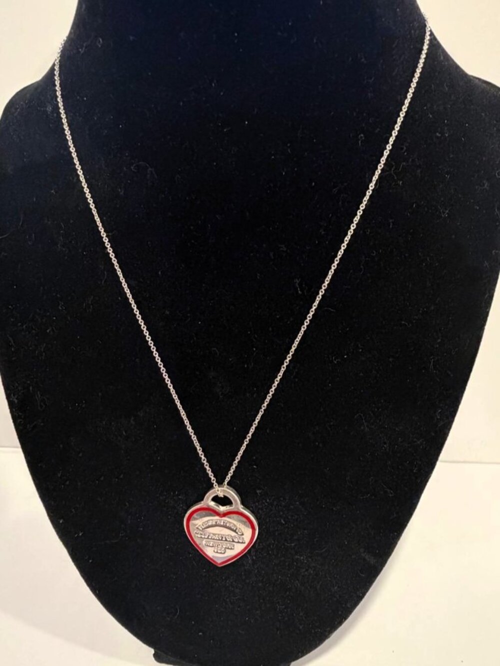Tiffany & Co. Return to Tiffany Sterling Silver and Red Enamel Heart Necklace